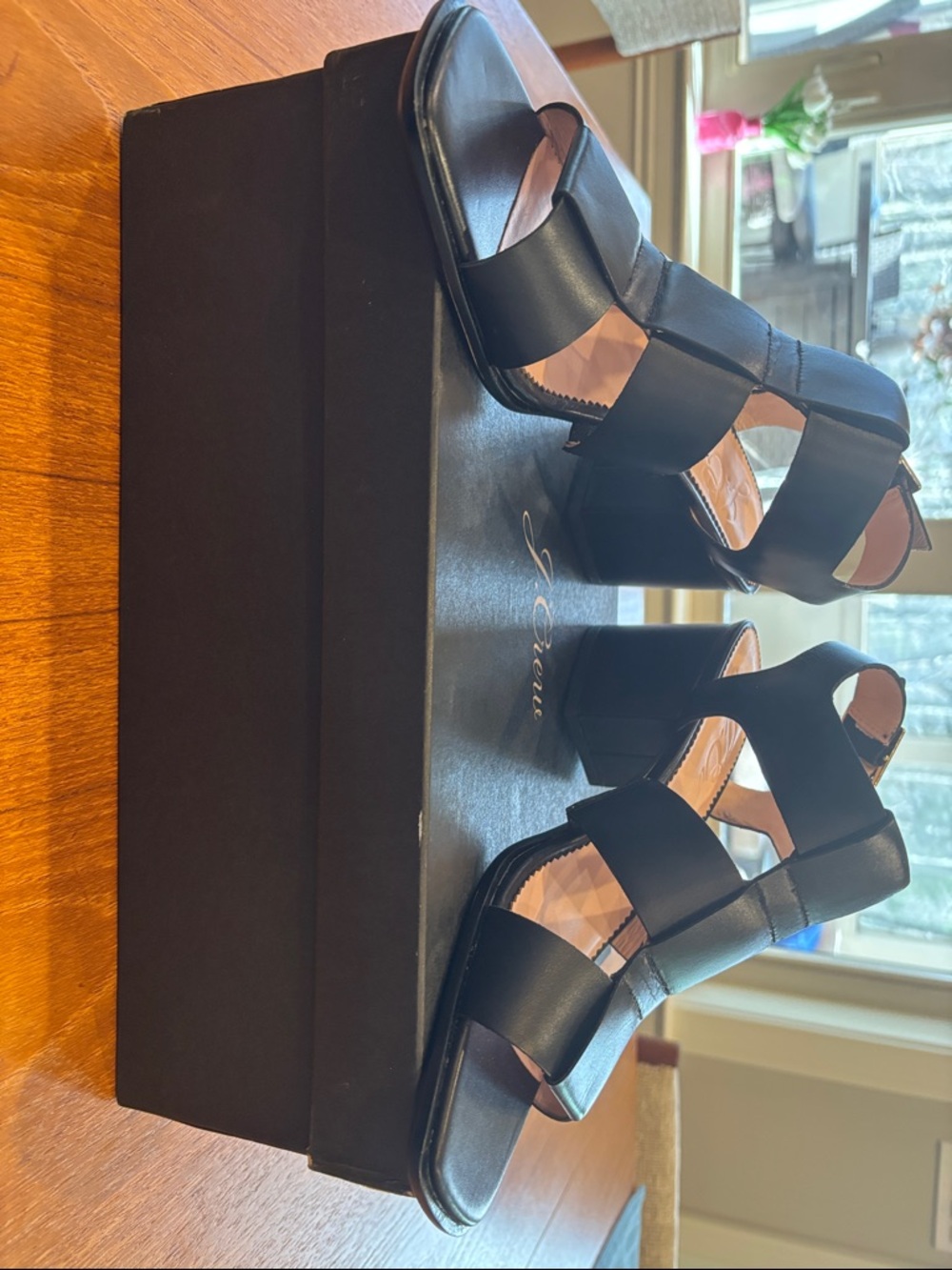 J. Crew Black Strappy Block Heel Sandals
